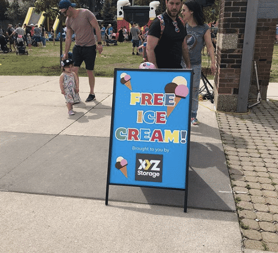 Free Ice Cream brought to you buy XYZ Storage