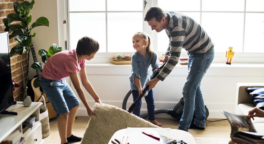 Kids helping house chores