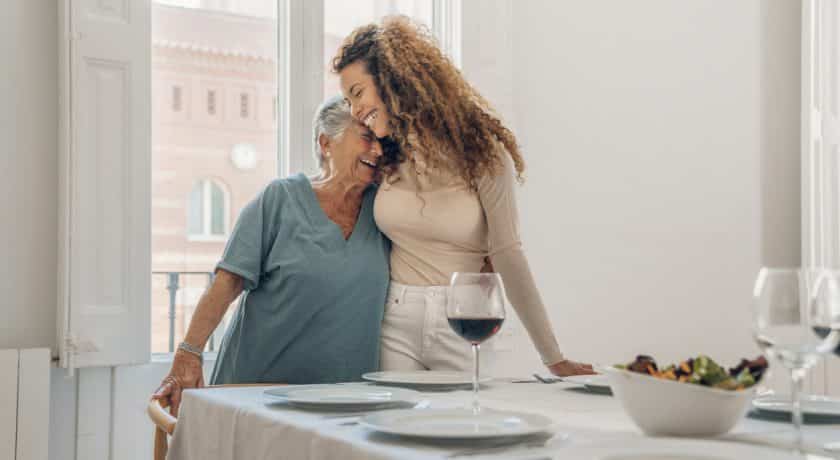 Women preparing the table for lunch